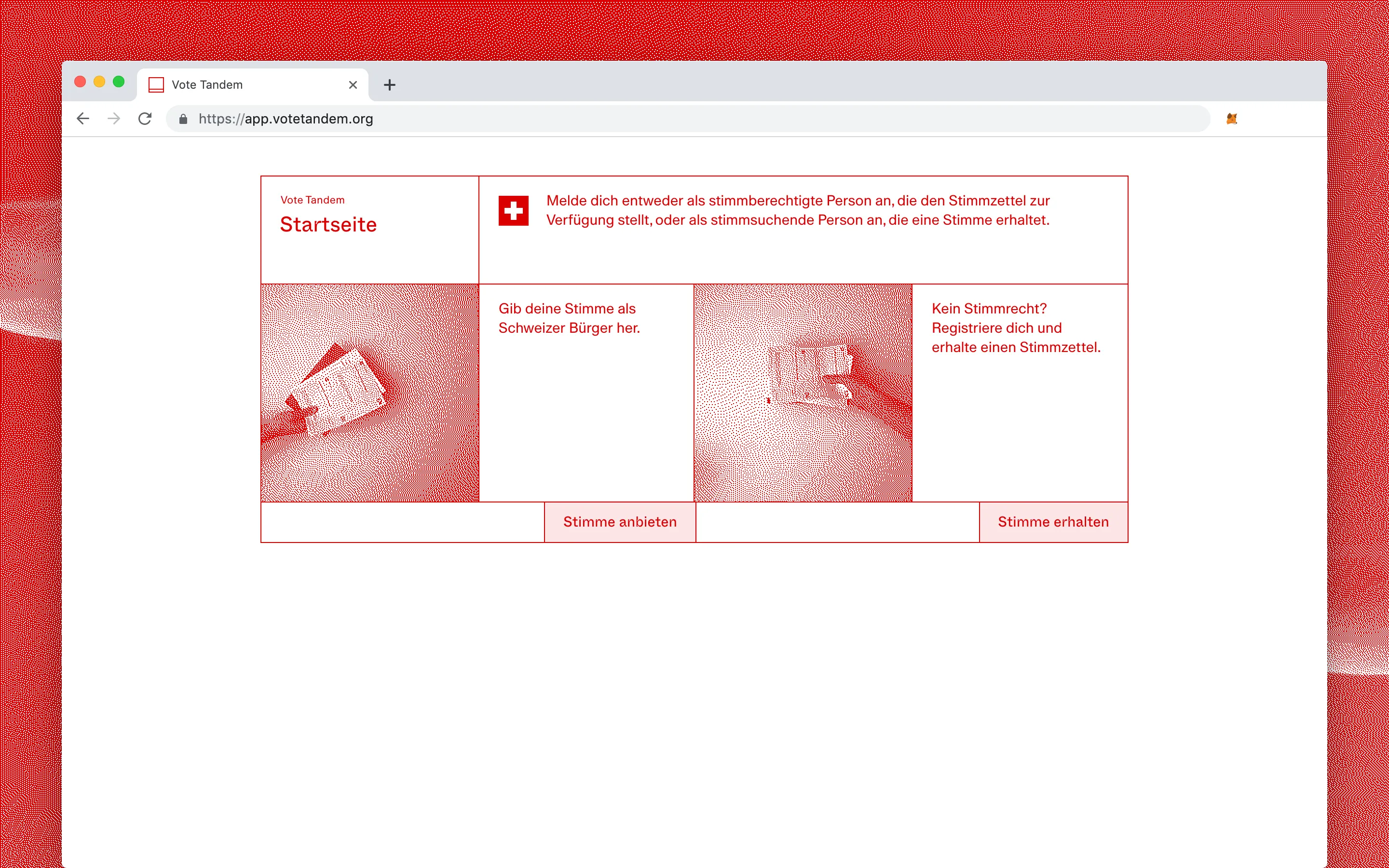 votetandem.org user interface