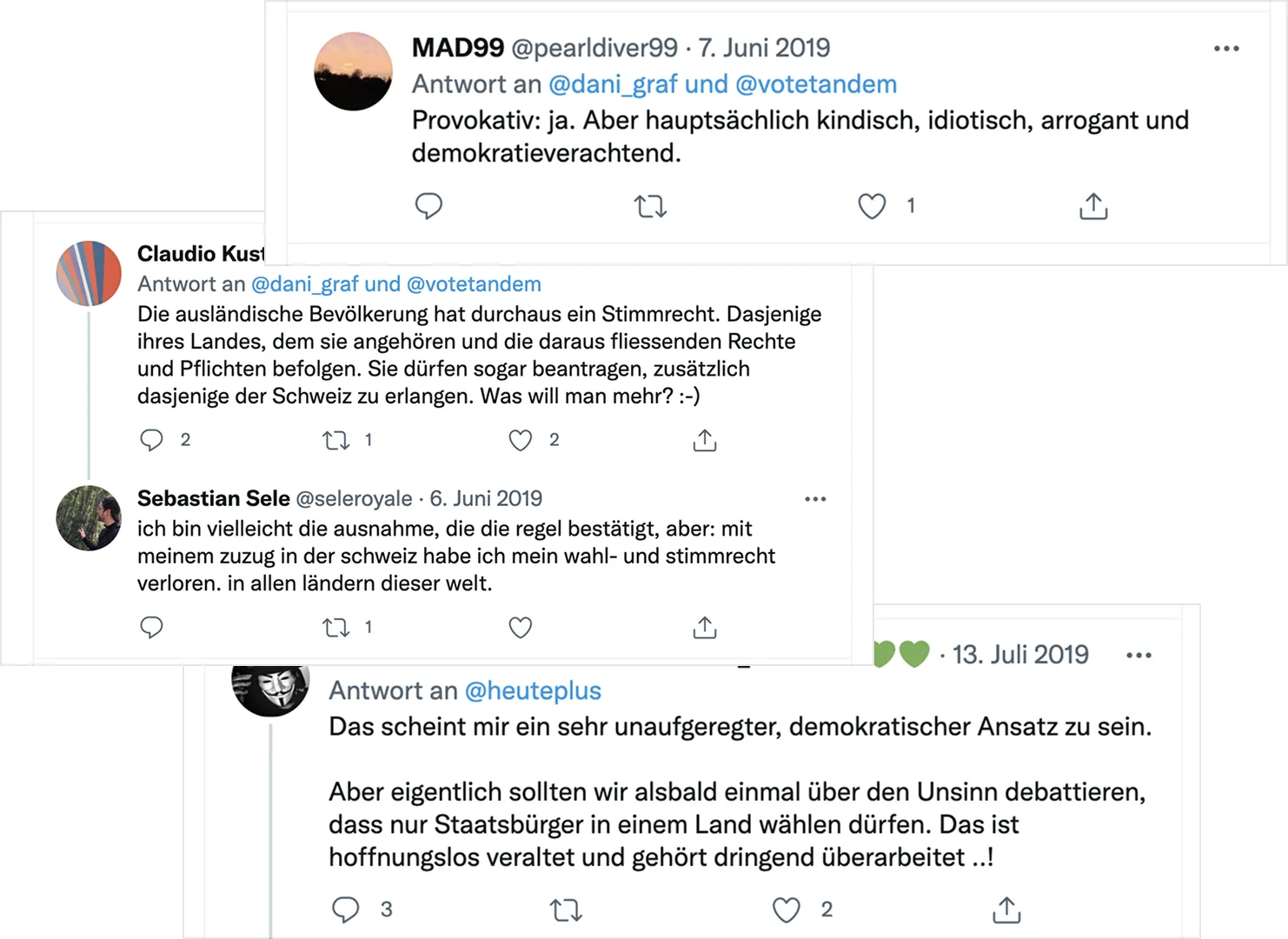 votetandem.org social media campaign post — community response